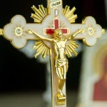 Golden crucifix with Jesus figure