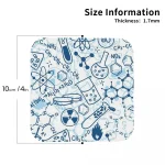 Science pattern coaster, size 10cm, thickness 1.7mm.