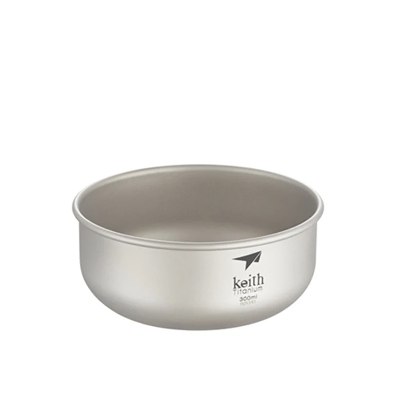 Titanium camping bowl, lightweight and durable.