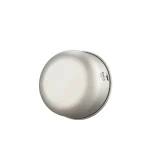 Stainless steel mixing bowl, top view
