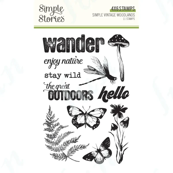 Nature-themed stamp set with insects and plants.