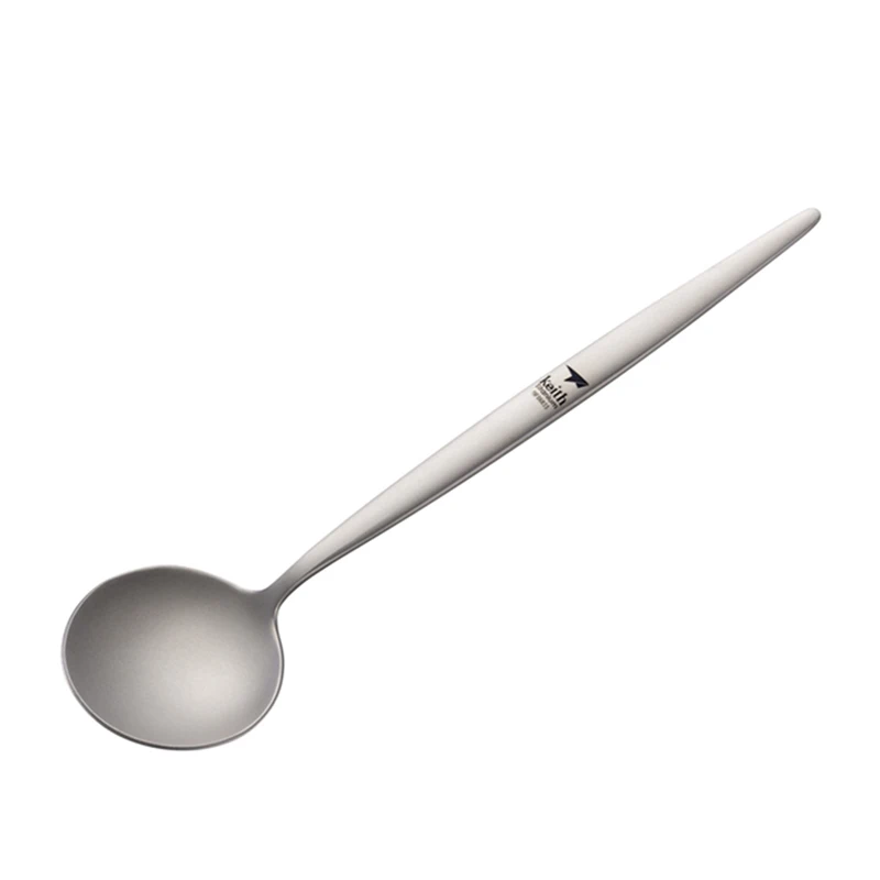 Stainless steel spoon with ergonomic handle