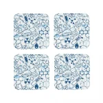 Science-themed square coasters with laboratory patterns