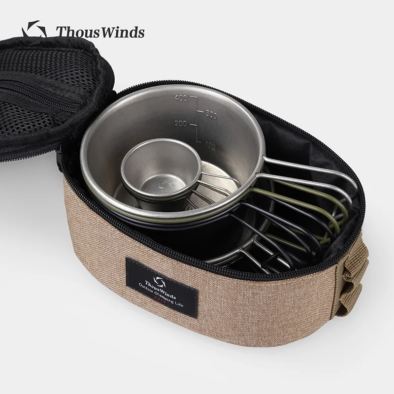 Camping cookware set with carrying case